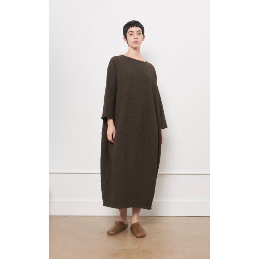 Black Crane Oversized Textured Quilted Lantern Dress XS